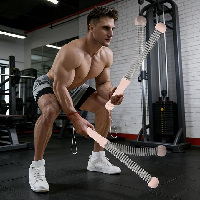 Ropeless Battle Ropes, 2 Pcs Weighted Cordless Workout Ropes with Non-Slip Handles, Training Ropes for Home Gym, HIIT, Strength & Full Body Workout, with Carry Bag & Cooling Towel
