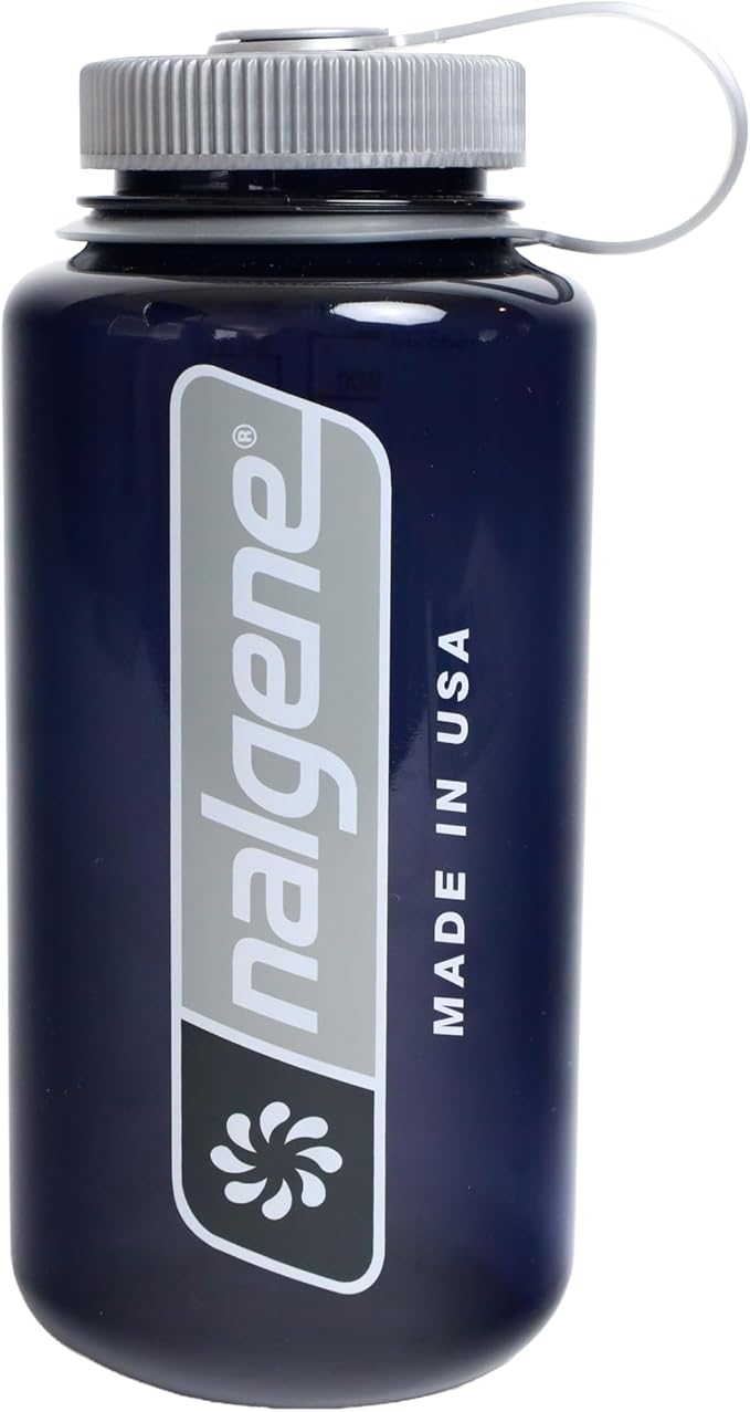 Nalgene 32 oz Wide Mouth Water Bottle, Odyssey Large Logo | BPA-Free, Durable & Lightweight, Leak Proof, Dishwasher Safe, Large Reusable Plastic Bottle for Hiking, Gym, Work & Travel