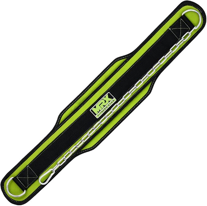 MRX Weight Lifting Belt DIPPING BELTS with Metal Chain Exercise & Fitness