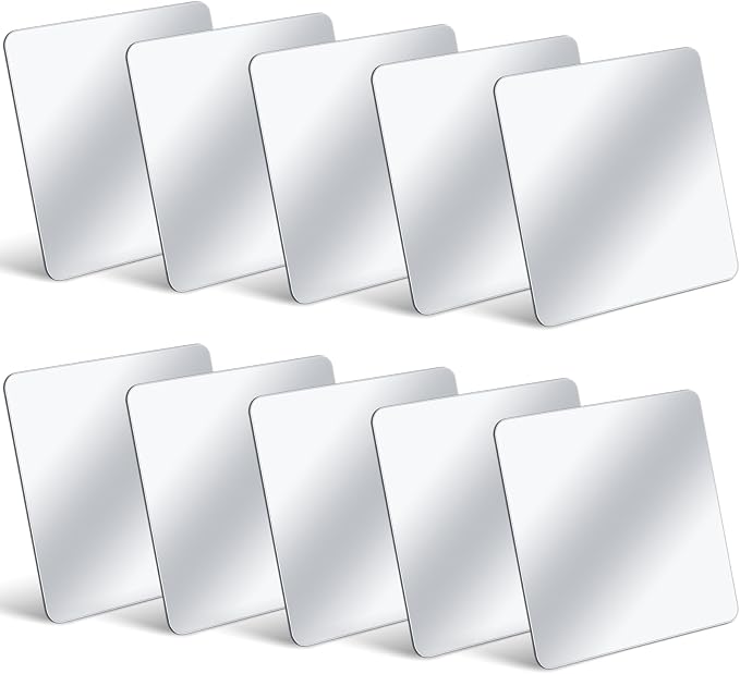10 Pcs Small Mirrors for Craft 6 x 6 Mirror for Kid,Classic Colors | Shatterproof Mirrors in Bulk for Kids for Baby School Classroom Craft Chick Bird Brooders Grow out Pens