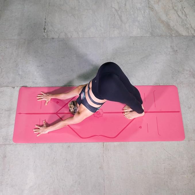 Liforme Classic Yoga Mat - Posture Alignment Design, Advanced Non-Slip Grip | Eco-friendly, Non-Toxic, Sweat-Resistant, long, wide, 4.2mm thick mat for comfort, recommended for Hot Yoga, Free Yoga Bag