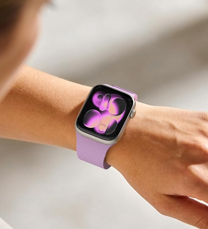 Magnetic Silicone Band Compatible with Apple Watch Band Ultra 3/2/1 & SE 3/2/1 & Series 11 10 9 8 7 6 5 4 3 49mm 46mm 45mm 44mm Strong Magnetic Clasp, Waterproof & Adjustable (Purple)