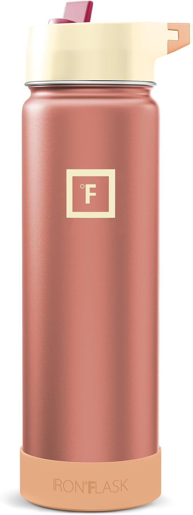 IRON °FLASK 24 oz Wide Mouth Water Bottle with Straw | Insulated Stainless Steel Sports Water Bottle with Leakproof Straw Lid - BPA Free, Cold 24 Hrs, Sweat Free (Dream Sunset)