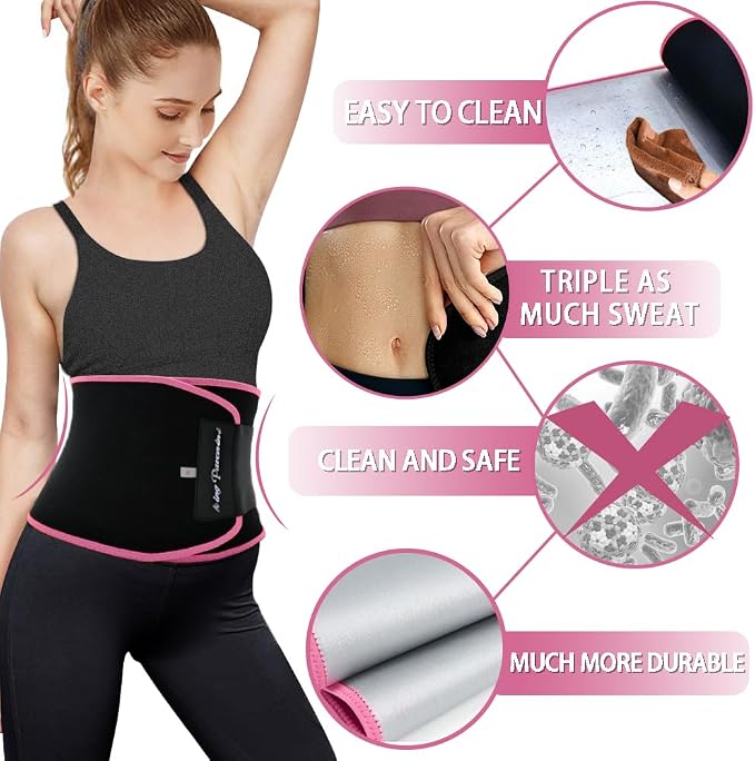 KingPavonini Waist Trimmer for Women & Mens Waist Trainer Sweat Belt Plus Size, Upgraded