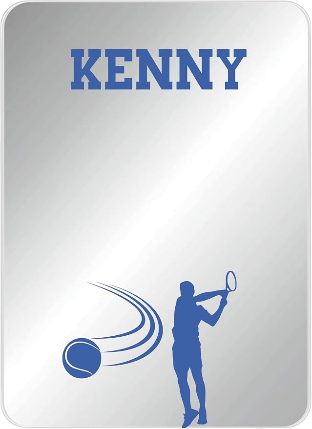 Personalized Sports Player Fan Team Club Locker Mirror Magnet – Back to School Decor, Colorful Magnetic Organizer Accessory for Gym, Home, Office & Refrigerator (Tennis Male)