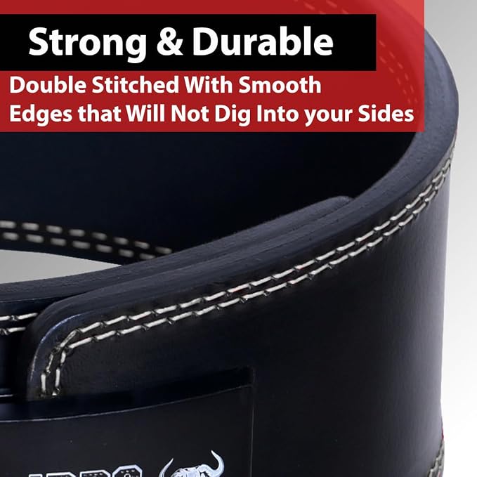 IBRO Powerlifting Lever Gym Belt – Power 8MM, 10MM or 13MM Extreme Heavy Duty Genuine Leather Belts - Squats Deadlifts Bodybuilding Weight Lifting IPF Power Lifting Strongman for Men