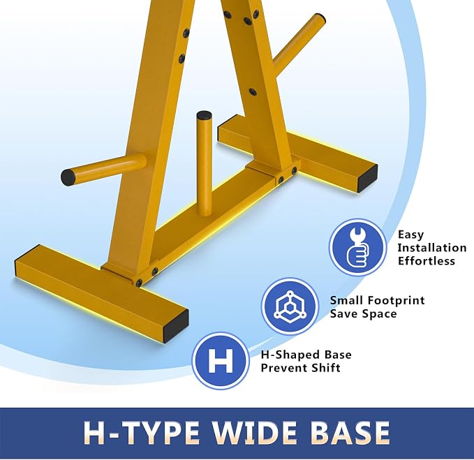 Weight Plate Rack, Weight Tree, Home Gym Storage Stand, Holds 300 lbs