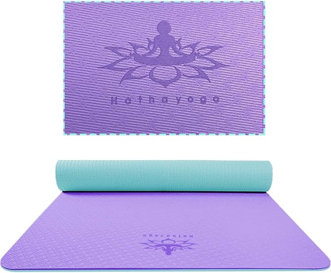Hatha Yoga Extra Thick TPE Yoga Mat - 72"x 32" Thickness 1/2 Inch -Eco Friendly- With High Density Anti-Tear Exercise Mats For Home Gym Travel & Floor Outside