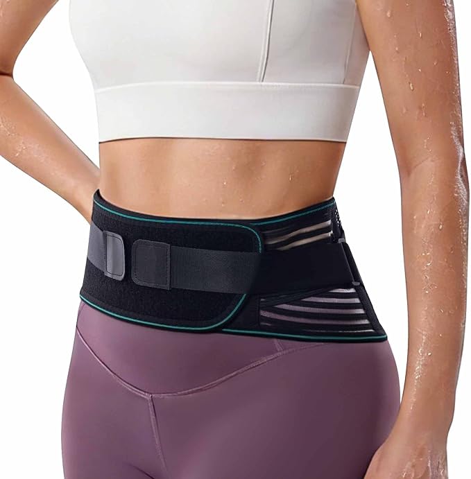 Lower Back Brace for Men and Women, Adjustable Lumbar Support Belt with Breathable Lightweight Design
