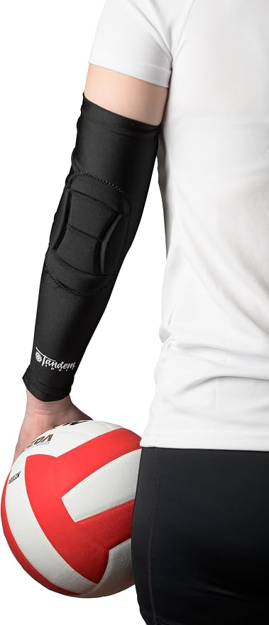 Tandem Sport Padded Arm Sleeves - Compression Sleeves with Built-In Elbow Padding to Reduce Injury & Stress