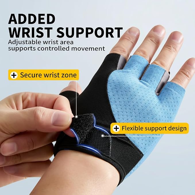 CAMBIVO Workout Gloves for Men & Women, Weight Lifting Gloves with Wrist Support, Non Slip Grip, Breathable Gym Gloves for Training, Crossfit, Pull Ups, Cycling, Fitness, Home