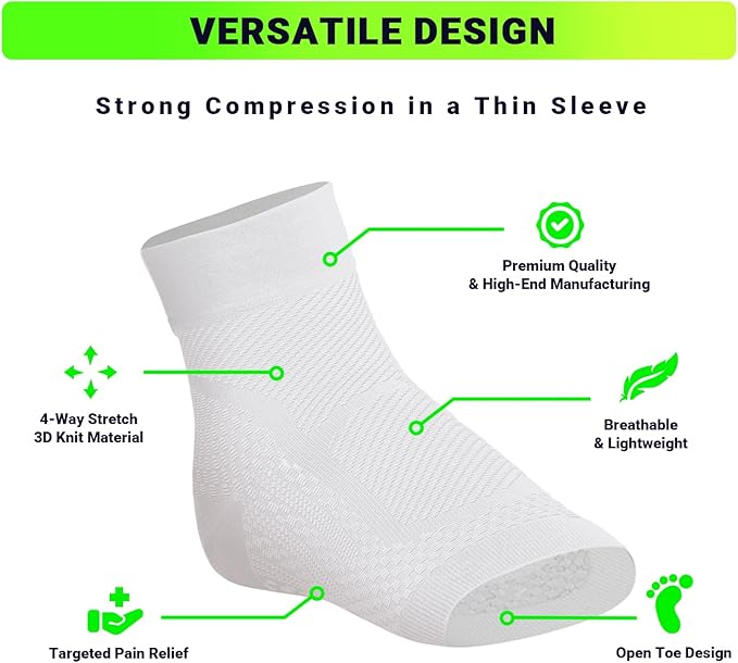 TechWare Pro Ankle Brace Compression Sleeve - Plantar Fasciitis Sock. Relieves Achilles Tendonitis. Foot Arch Support Reduces Joint Pain, Swelling & Heel Spur Pain. Injury Recovery Braces for Sports