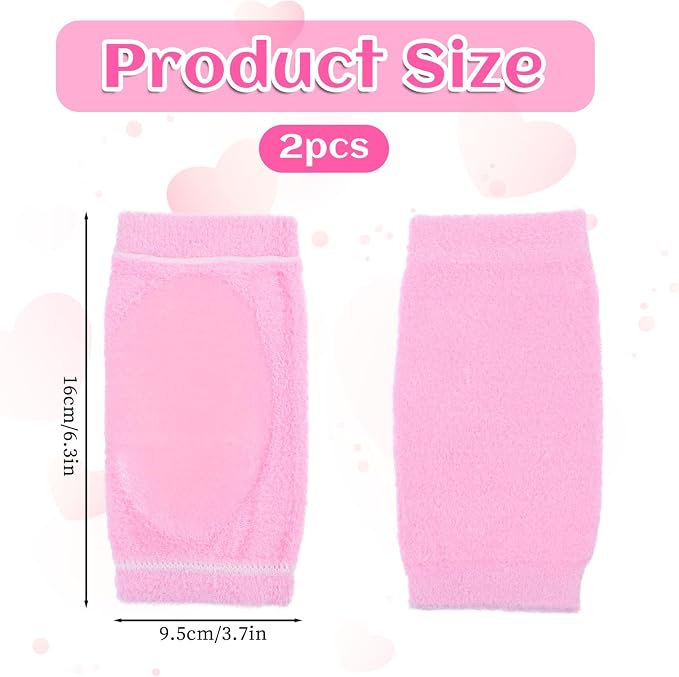 Piriuuo 2 Pairs/4 Pcs Elbow Moisturizing Sleeve, Elastic Gel Elbow Pads for Women, Soft Sleeve Elbows Protector for Spa Moisturizing Dry Cracked Skin Care (Pink)