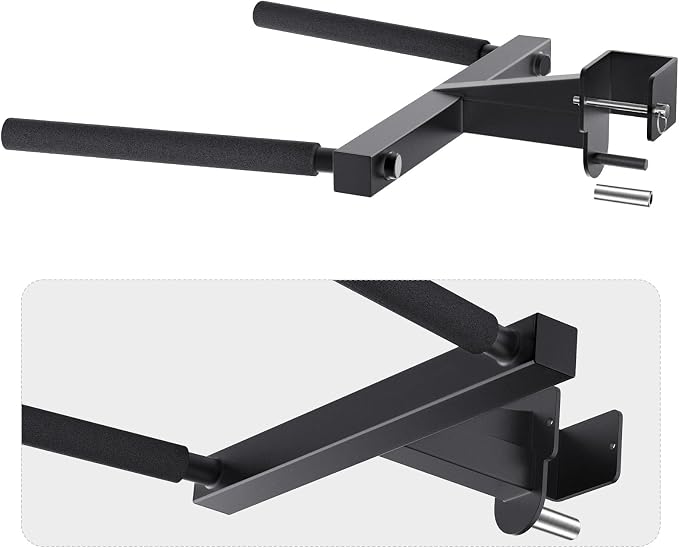 SELEWARE Squat Rack Attachment for Power Cage with 5/8" or 1" Holes | Y-Shaped Dip Bar Attachment, Nordic Hamstring Curl Attachment & Lever Arms for 2x2 or 3x3 Power Rack, Home Gym Accessories