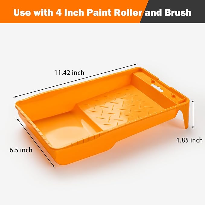 Mister Rui Mini Paint Roller Kit 22 Pieces, 4" 2" Paint Rollers Foam Brush | Small Foam Microfiber Paint Roller Covers with Paint Tray Liners, tape, Paint Roller Frame, 1.5’’ Brush for Painting Walls