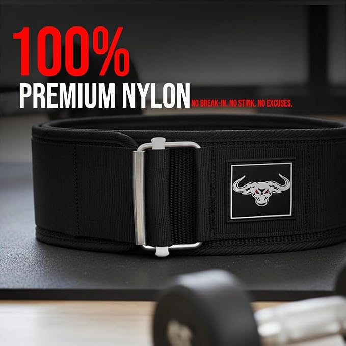 IBRO Quick Locking Premium Weight Lifting Belt - Back Support for Powerlifting, Cross Training & Gym Bodybuilding - 4 Inch Nylon Men and Women with Metal Buckle for Core Stability