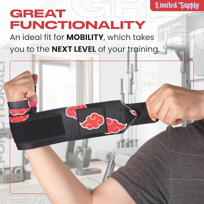 Anime Wrist Wraps Lifting Straps 24" for Men and Women - 1 Pair Each, Gym Accessories Support Weightlifting, and Improve Workout