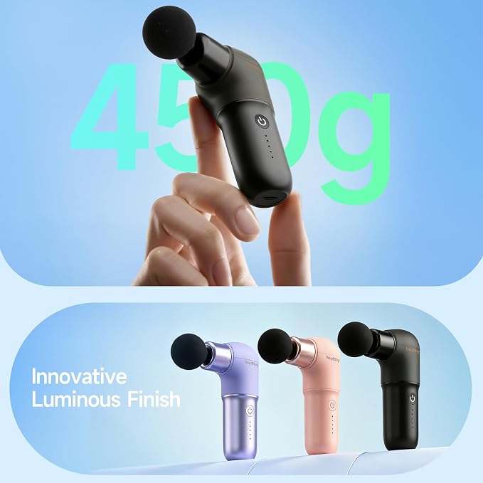 Super Mini Massage Gun, Deep Tissues Percussion Muscle Massager | Compact Sports Travel Massage Gun, FSA Eligible Portable Massager Gun for Her Him, Handheld Massager Gun HSA Eligible Black