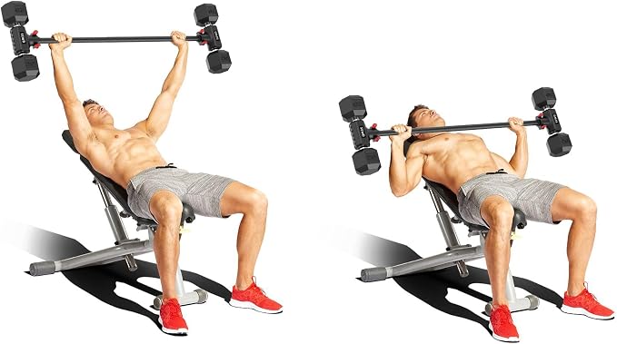 Dumbbell Converter - Turn Dumbbells into Barbell Set, Up to 220LB Capacity | Adjustable Weights, for Home Gym Full Body Workouts Weightlifting Training
