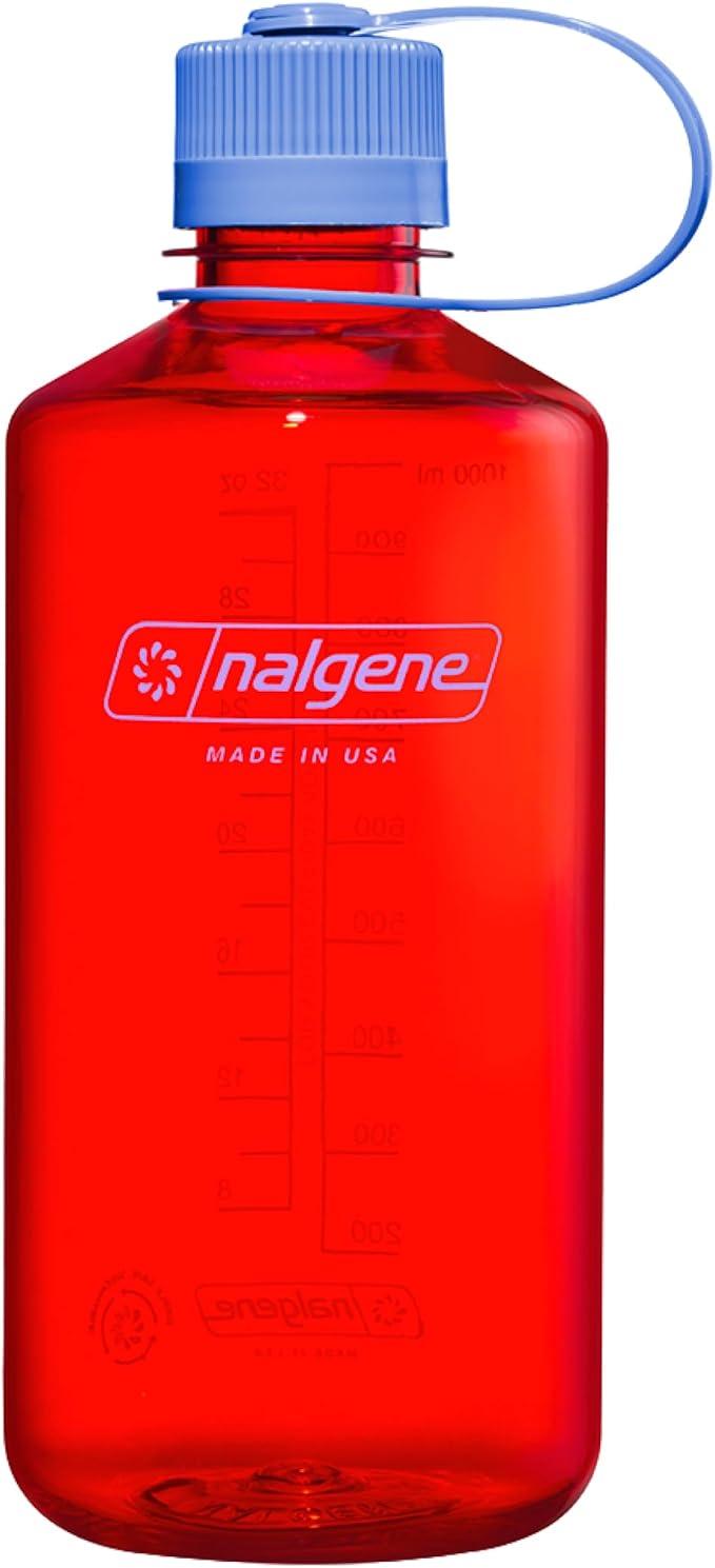Nalgene 32 oz Narrow Mouth Water Bottle, Marmalade Orange | BPA-Free, Durable & Lightweight, Leak Proof, Dishwasher Safe, Large Reusable Plastic Bottle for Hiking, Gym, Work & Travel