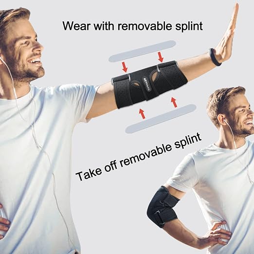 Cubital Tunnel Elbow Brace,Ulnar Nerve Entrapment Brace,Elbow Splint | Comfortable Night Elbow Sleep Support,Adjustable Stabilizer Splints,Tendonitis,Tennis Elbow Pain Relief for Men and Women