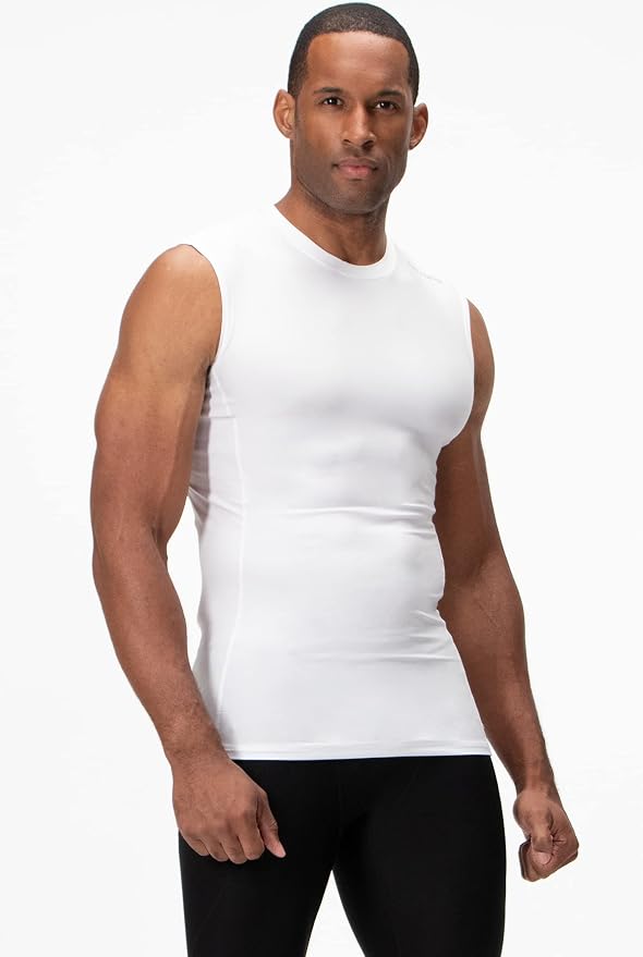 DEVOPS 3 Pack Men's Compression Shirts Sleeveless Tank Top Baselayer | Gym Training, Running, Moisture Wicking, Compression Fit, 4-Way Stretch, UPF 50+, Sleeveless