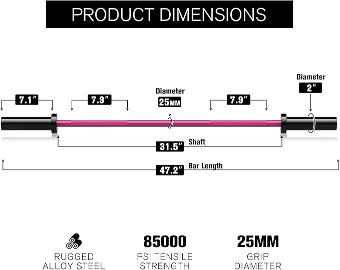 RitFit Barbell Weight Set - 4/6FT Olympic Barbell with Weight Plates (55-115LB Total) - Weightlifting Equipment for Squats, Curls, Deadlifts, Presses, Hip Thrusts