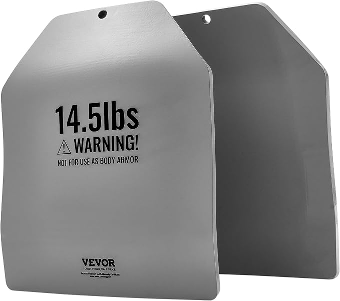 VEVOR Weight Vest Plates, 5.75/8.75/14.5/19.75 LB Pairs, Premium Steel Weighted plates, Additional Weight for Weight Vests, for Strength Training, Running, Fitness, Heavy Workouts