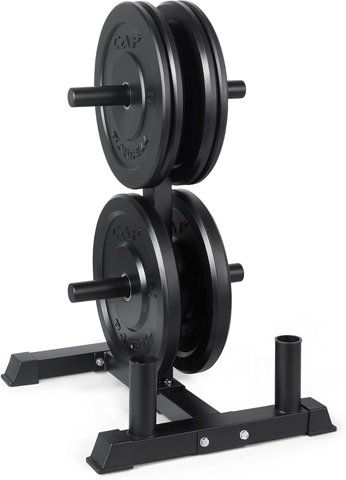 CAP 2-inch Olympic Bumper Plate Weight Set | 100-370 lbs | Multiple Colors | Storage Rack Optional