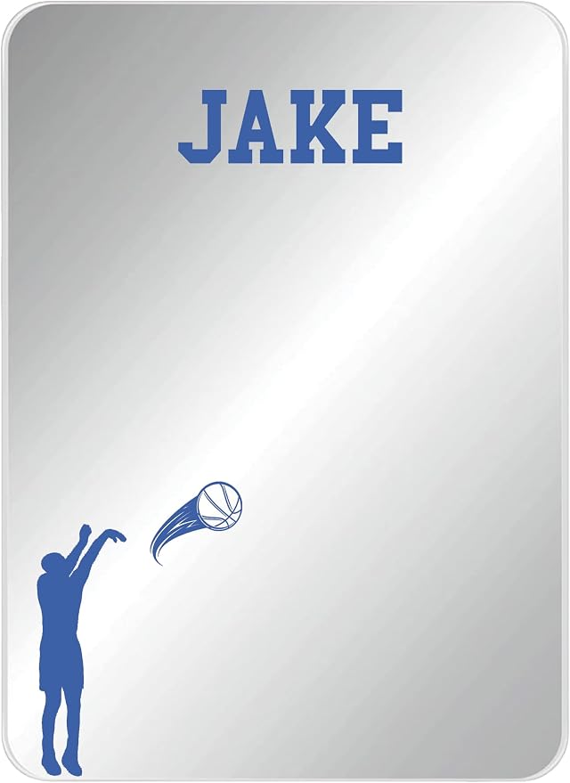 Personalized Sports Player Fan Team Club Locker Mirror Magnet – Back to School Decor, Colorful Magnetic Organizer Accessory for Gym, Home, Office & Refrigerator (Basketball Male)