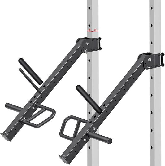 Kipika Power Rack Jammer Arms - Adjustable Height & Angle Lever Arm System for 2x2 or 3×3 Power Cages with 5/8" or 1" Holes - Fits 2-Inch Olympic Plates - 1 Pair