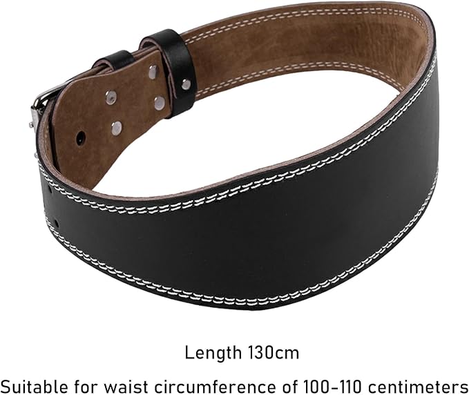 harayaa Weight Lifting Belt Adjustable Powerlifting Lumbar Back Support Sports Waistband PU Leather Double Prong Suitable for Men Women Gym Training