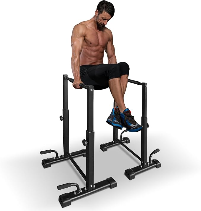 Adjustable Height Dip Bar Station, Heavy Duty Dip Station for Home Gym,Multi-function Dip Station Pull Up Bar Full Body Strength Training Workout Fitness Equipment for Tricep Dips