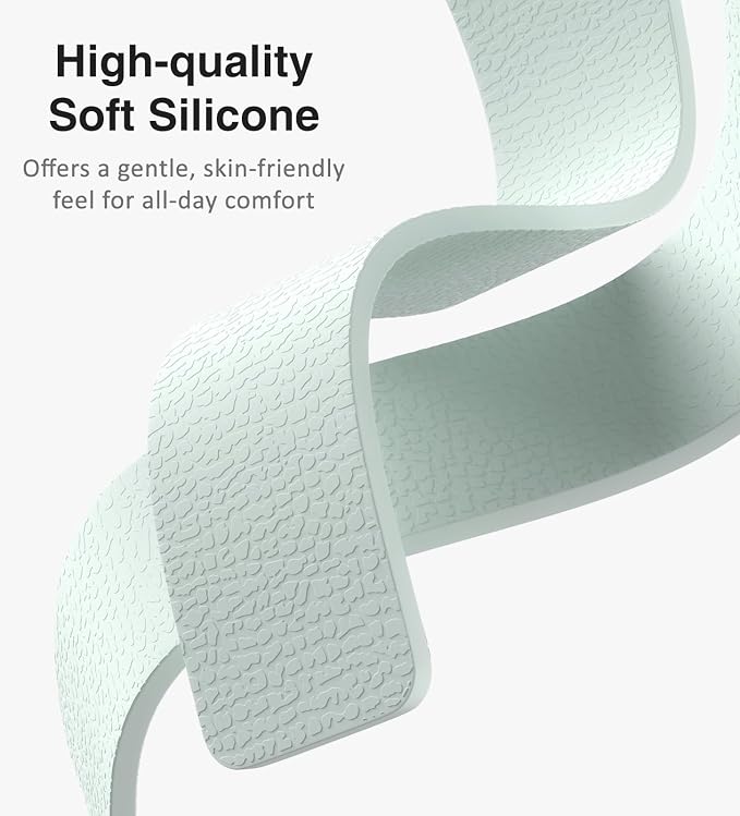 Magnetic Silicone Band Compatible with Apple Watch Band 42mm 41mm 40mm 38mm Series 11 10 9 8 7 6 5 4 3 & SE 3/2/1 Strong Magnetic Clasp, Waterproof & Adjustable (Pale Mint)