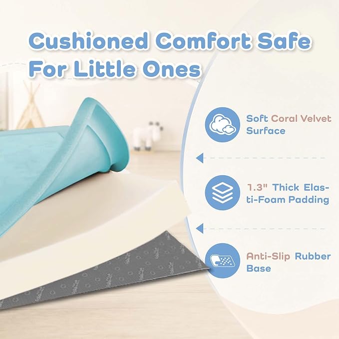 1.3" Thick Baby Play Mat for Floor,28x72 Bedside Rugs, Non-Slip | Ultra Soft Playmat for Baby,Tummy Time Foam Mats,Cushioned for Infant,Kids and Toddler Crawling,Easy Care