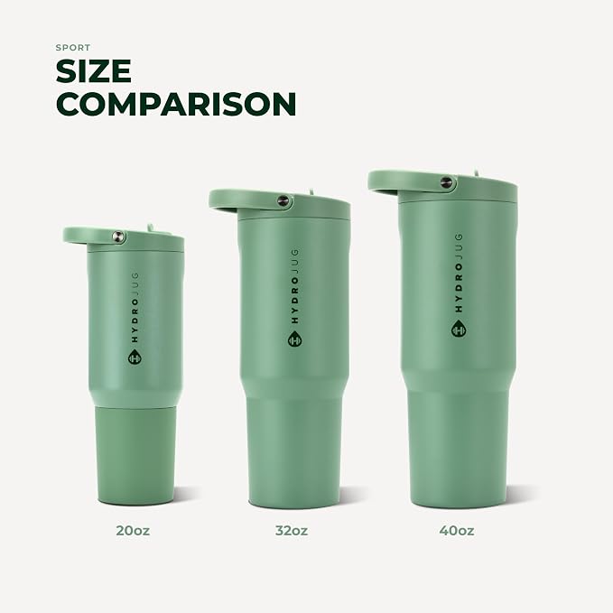 HydroJug Sport 32 oz Insulated Stainless Steel Water Bottle, Sage