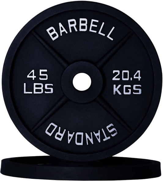 Weight Plate Pairs and Sets from Barbell Standard | Powder Coated & Extremely Durable | Fits 2" Olympic Barbells | 2% Tolerance Guarantee