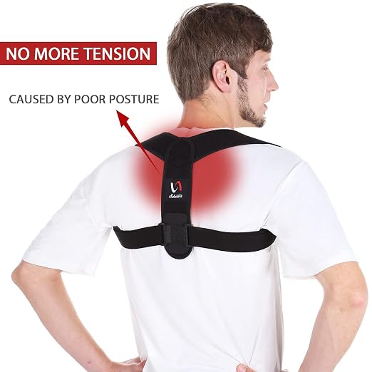 Schiara Posture Corrector for Men and Women, Comfortable Upper and Back Brace, Adjustable Back Support for Back, Shoulder and Neck