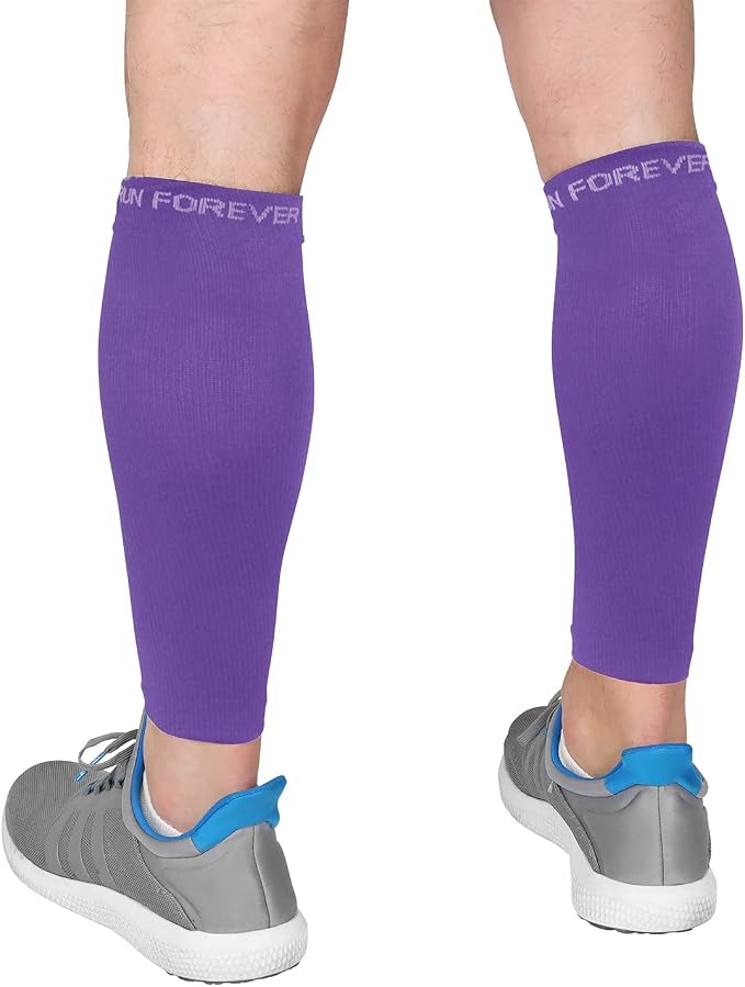 Run Forever Calf Compression Sleeve for Men & Women, 20-30mmHg Compression | Leg Sleeve for Shin Splints, Varicose Veins, Swelling & Pain Relief | Footless socks for Running, Cycling & Travel
