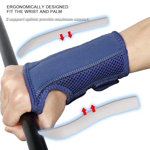 NuCamper Wrist Brace for Carpal Tunnel Night Wrist Support Right Left Hands | Wrist Splint for Men Women, Tendonitis Arthritis Pain Relief,Adjustable Compression Hand Braces, Sleeping, Office Work Typing