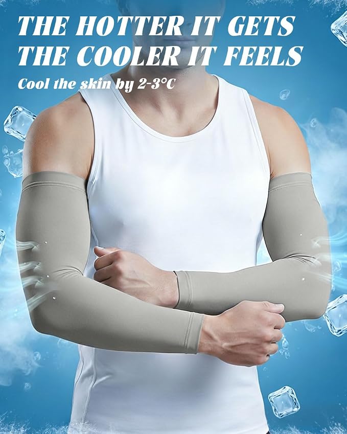BHYTAKI Cooling Compression Arm Sleeves for Men Women,UPF50 UV Sun Protection Sleeves for Work Sport Tattoo Cover Up