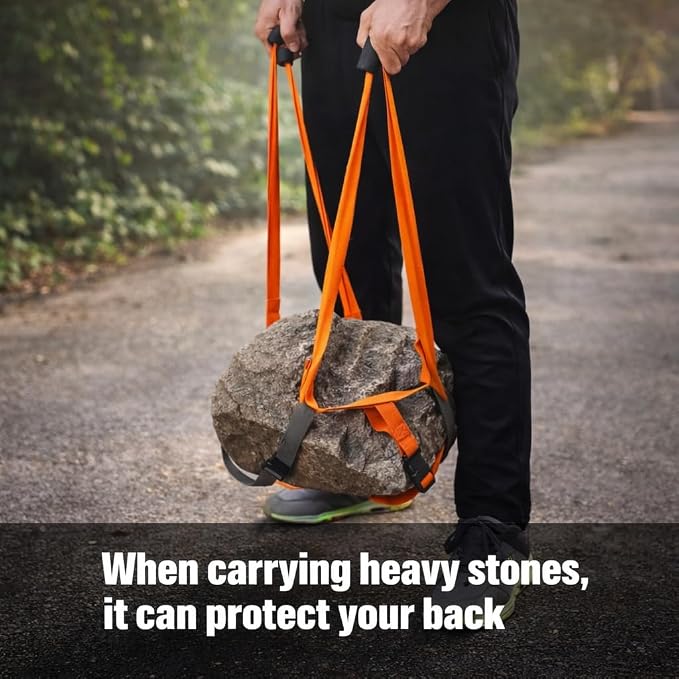 Garden Flower Pots Pot Moving Strap,with Handle,Landscaping Lifting Straps, Move Heavy Flower Pots, Planters, Trees, Rocks,Pot Tool,Up to 200 lbs,Gray Orange,Middle and Small