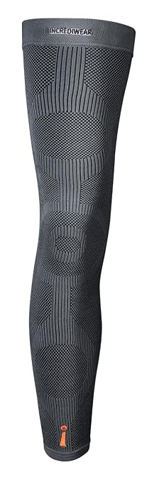 Incrediwear Leg Sleeve – Infrared Full Leg Sleeves for Women and Men Supporting Pain Relief, Swelling, Muscle Recovery, Post-Op, Lymphedema, ACL Recovery (Charcoal, Small)