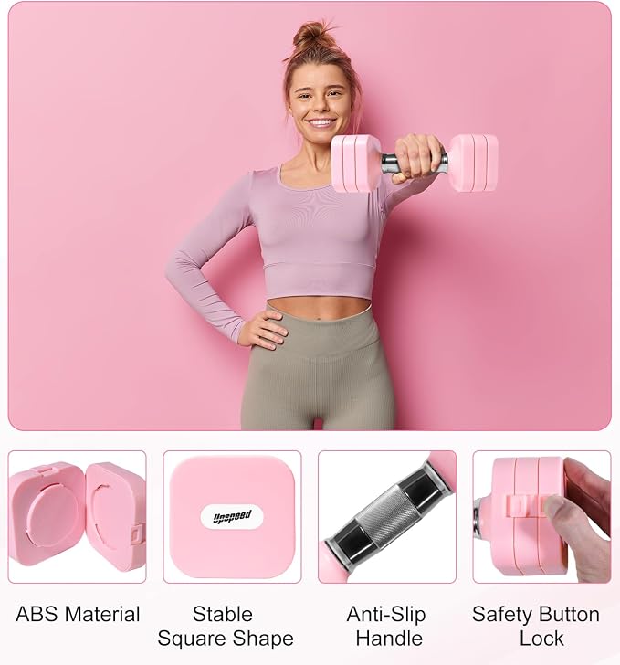 Adjustable Dumbbell Set for Women Men 7.5LB/10LB/15LB/20LB/25LB Each | Dumbbells Set of 2, Free Weight Set at Home Gym, Hand Weights with Locking/Metal Handle for Exercise Muscle Toning Rehab
