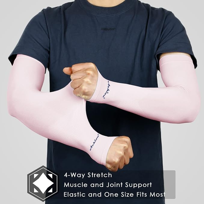 Achiou Arm Sleeves for Men Women, Sun Sleeves UV Protection Cooling Sports | Compression,Tattoo Sleeve Cover, Thumb Hole Design,Tattoo Cover Up, UPF 50+, Versatile Use for Basketball Football Volleyball