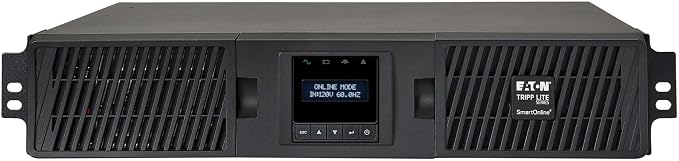 Tripp Lite Eaton Series SmartOnline 1500VA UPS, Pure Sine Wave Double-Conversion, 1350W, 2U Rack/Tower, Extended Run, Network Card Included, LCD, 2 Year Warranty & $250,000 Insurance (SU1500RTXLCDN)