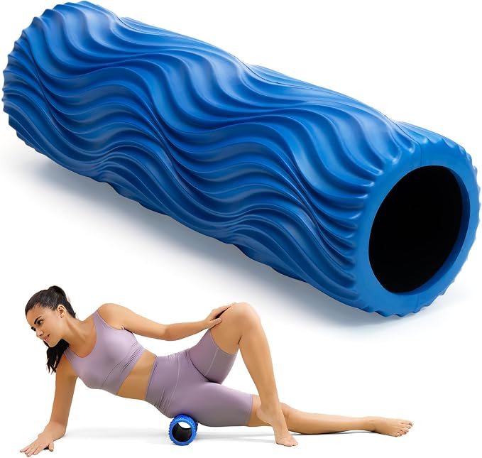 SUBCULTUREPICK Medium Density Foam Roller for Deep Tissue Muscle Massage | 15" Wave Textured Muscle Back Roller for Back and Leg Muscles - Self Myofascial Release of Painful, Fitness for Pilates, Yoga
