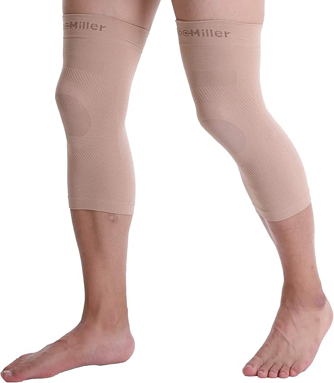 Doc Miller Knee Compression Sleeve Brace for Men & Women | Pair, Best Support for Workout, Running, ACL, Arthritis Pain Relief