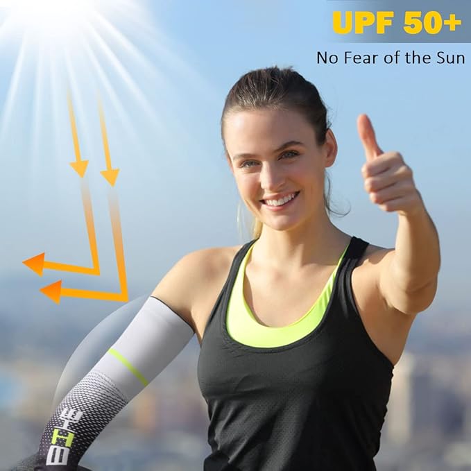 beister Arm Sleeves for Men & Women, UV Protection Cooling Cover and Cyling | Lightweight stretch; sweat-wicking comfort; cycling, volleyball, baseball, driving and gardening; washable tattoo coverage