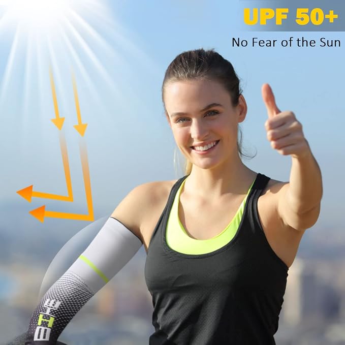 beister Arm Sleeves for Men & Women, UV Protection Cooling Cover and Cyling | Lightweight stretch; sweat-wicking comfort; cycling, volleyball, baseball, driving and gardening; washable tattoo coverage